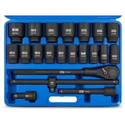 22PCS 3/4” Dr. 6Point CR-MO Heavy Duty Impact SAE Deep Socket Set 7/8” - 2”