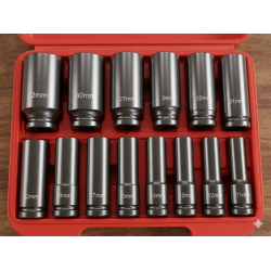 14PCS Metric Socket Set, 1/2”Dr. 6PT Impact, CR-MO 11-32mm