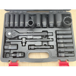 23 PCS 1/2” Drive 12PT Socket Set (8–32mm) w/ Ratchet, T-Bar & Universal Joint – Cr-Mo