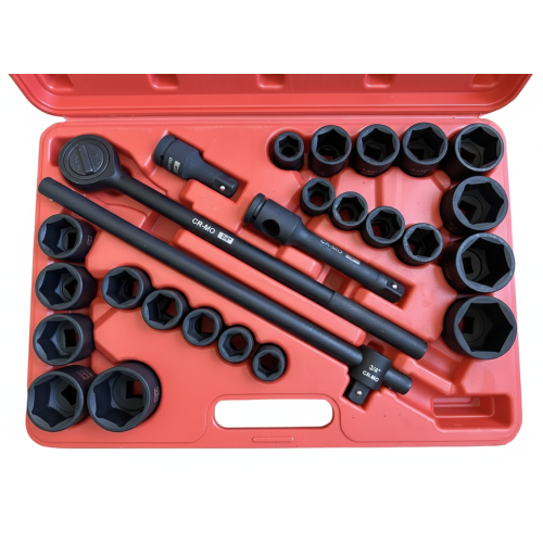 26PCS 3/4” Drive Impact Socket Set (SAE & Metric), Heavy Duty Cr-Mo